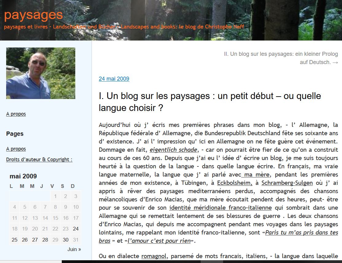screenshot ersterr paysagesblog mai 2009