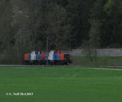 214 der NBE-Rail auf der Gäubahn im Neckartal 2
