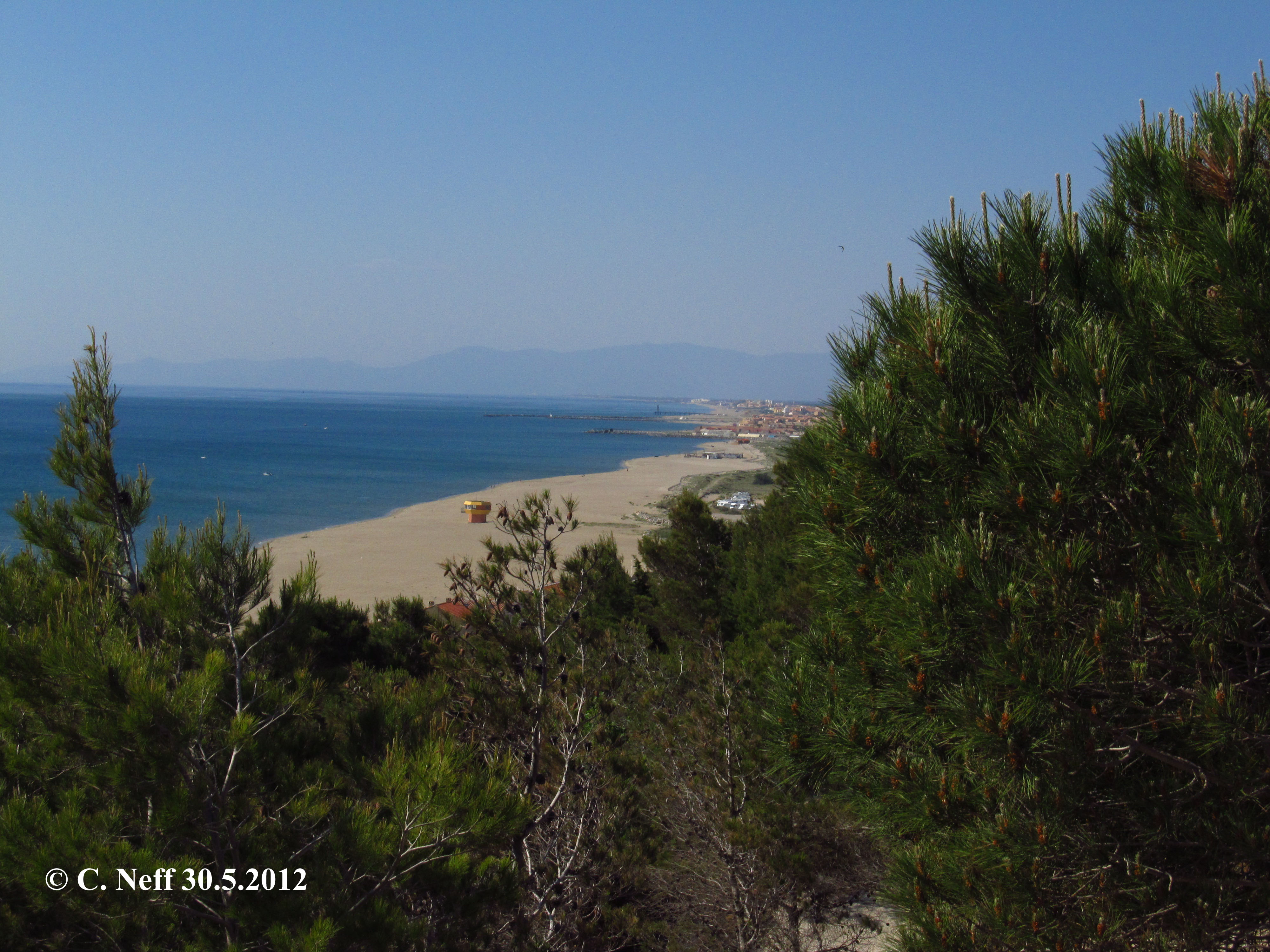 Vue sur le lido entre Leucate - Plage et Port Leucate depuis la